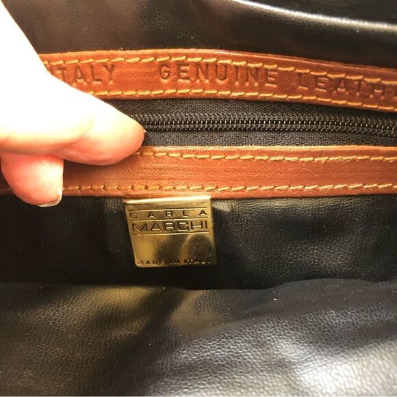 Carla Marchi made in Italy woven shoulder bag with leather trim - Picture 10 of 12